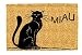 Produktbild Faba Home Kokos Fußmatte Kokosvelour Schmutzfang, Katze Miau, sehr robust, wetterfeste Türmatte, Fußabtreter 59 cm x 39 cm x 20 mm (+/-2cm)
