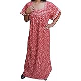 Indiatrendzs Women Cotton Nighty Sleepwear Floral Night Gown Free Size