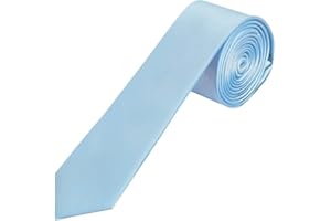 TIES R US Plain Sky Blue Satin Skinny Boys Tie