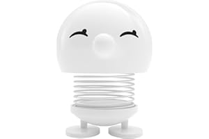 Hoptimist Bimble Wackelfigur & Glücksbringer, Skandinavische Deko Figuren für Wohnzimmer, Schreibtisch, Büro, Bürodeko & Lustige Kleine Geschenke, 7,4 x 8,5 x 9,5 cm, Medium, Weiß