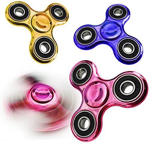 GUPi Fidget Spinner Toy, Stress Reducer Ultra Durable High Speed Ceramic Bearing Fidget Finger Toy Great for ADD / ADHD / Anxiety / Autism And Stress Relief Adult Children, Office Desk Gadget METALLIC PINK