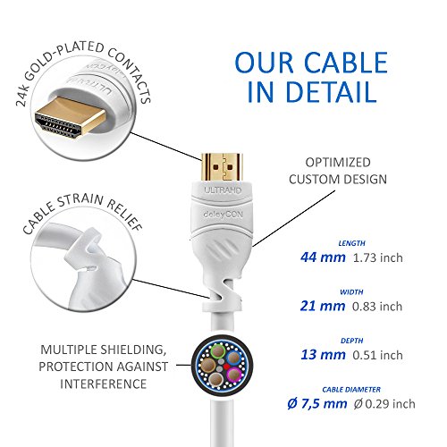 deleyCON 10m HDMI Kabel HDMI 2.0 / 1.4a kompatibel High Speed mit Ethernet (Neuster Standard) ARC 3D 4K Ultra HD (1080p/2160p) - 6