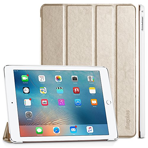iPad Air 2 Hülle, EasyAcc Ultra Slim Cover Schutzhülle Bumper Lederhülle mit Standfunktion / Auto Sleep Wake Up Funktion für iPad Air 2 2014 Modell Number A1566/ A1567 - Gold, Ultra Slim