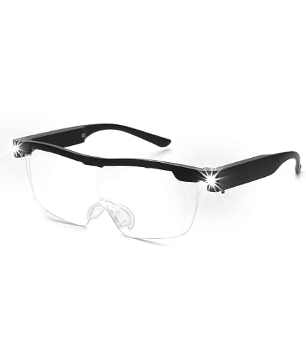 OKH Loupes Rechargeables Avec Lumière LED - Grossissement 2.0X - Bloquant Lumière Bleue - Mains Libres