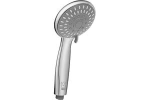 H&S Universal Duschkopf mit Hohem Wasserdruck - Duschbrause mit 5 Verstellbaren Modi - Leistungsstarke verchromte Regendusche in Groß - Handbrause für Badinstallationen