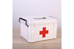 SJH Extra Large Household First Aid Medicine Box,Plastic Portable Medical Chest,Medicine Storage Tin,First Aid Box for Home Office Car School