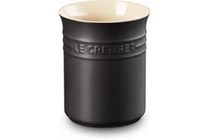 Le Creuset Bote para espátulas de cerámica de gres, 1, 1 L, Negro Mate, 71501110000001
