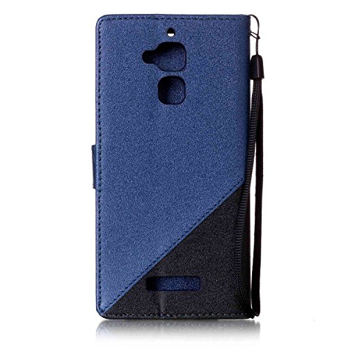 Custodia Asus Zenfone 3 Max 5.2 Cover Asus ZC520TL,Ukayfe Stitching Colore Flip Case Cover per Asus Zenfone 3 Max 5.2 ZC520TL,Asus Zenfone 3 Max 5.2 ZC520TL Lussuosa Astuccio Custodia Cover [PU Leather] [Shock-Absorption] Protettiva Portafoglio Cover Custodia Giuntura da Polso Foglio con Super Sottile Morbido Silicone TPU Interno Case e Porta carte di credito Portafoglio Custodia Protettiva Cover Copertura Tutta Potente per Asus Zenfone 3 Max 5.2 ZC520TL-Nero + Blu