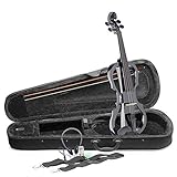 Mit Tasche, Bogen und Kolophonium.