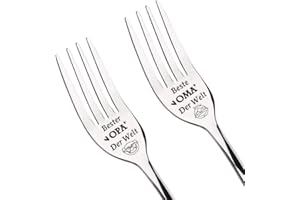 NIYEWSOR Oma und Opa Geschenke Weihnachten, 2 Stücke Gabel mit Gravur-Beste Oma und Opa Der Welt, Weihnachtsgeschenke Geburtstagsgeschenk für Oma und Opa
