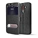 Produktbild HDRUN Flip Tasche Cover mit Fenster Handyhülle Schutzhülle für Xiaomi Pocophone F1 Hülle - Schwarz