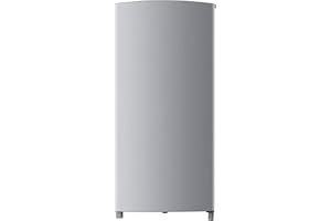 Hisense - Frigorífico de 1 puerta, línea POP, 150 l de capacidad, 113 cm de altura, compacto con congelador arriba, color plata, RR195D4DD1