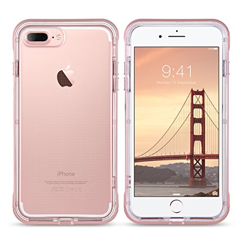 iPhone 7 Plus Case, ULAK Shock Absorption Bumper Frame [Drop Protection] Soft Clear Slim TPU Back Case Cover for Apple iPhone 7 Plus 5.5 Inch 2016ï¼ˆRose Gold)