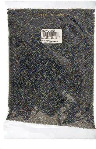 John Bead Outlet 11/0 Vintage Japanese Seed Bead Bag, 1-Pound, Jet Metallic