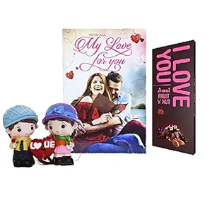 Saugat Traders Best Valentines Chocolate gift for Boyfriend-Girlfriend combo of Love couple Showpiece And Greeting card for Birthday Gift - Anniversary Gift
