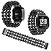 Produktbild Für Fitbit Versa Armband Damen,Qianyou Fitbit Versa Armband Perlen Luxus Handgelenk Ersatzband Armbänder Klassisches Armband Uhrenarmbänder Uhrenarmband für Fitbit Versa Uhr,3 Reihen Schwarz