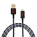 Produktbild Nylon Micro USB Kabel, EZOPower Vergoldetes Rustfreies Micro-USB Kabel Nylon Textilummanteltem Verwicklungsfreien Sync- und Ladenkabel 1.8m (6Ft) für SmartPhones Tablets Sony Xperia Samsung Galaxy Motorola – Lila / Schwarz