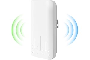 HENLSON Outdoor WLAN Verstärker Wetterfester, IP65 Regenfest und Staubdicht WiFi Repeatermit AP Modus, 2.4Ghz 300 Mbit/s WiFi Expander,Eingebaute versteckte Antenne, Arbeitstemperatur -40℃—70℃，weiß
