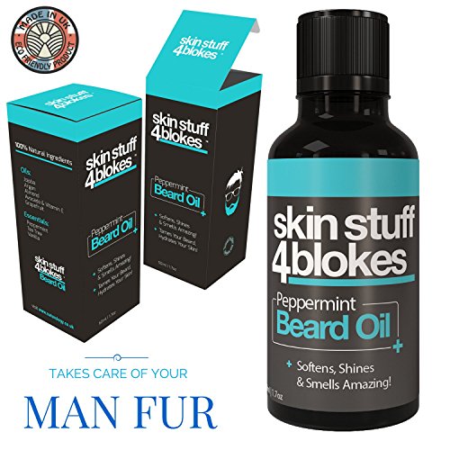 Skin Stuff 4 Blokes Peppermint, Tea Tree & Vanilla Beard Oil & Conditioner - 50ml By Skin Stuff 4 Blokes. Formulated To Enhance The Health Of Your Facial Hair By Moisturising, Hydrating, Nourishing & Soothing Not Only Your Man Fur, But Your Skin & Follicles. 100 % Natural Ingredients & Essential Oils Leave Your Beard Or Mustache Softer, Fuller & More Manageable. Do You Suffer From Embarrassing Beard Flakes OR Dandruff, Not Any More You Don't, The Infusion Of Jojoba, Argan, Almond, Avocado, Vitamin E, Peppermint, Tea Tree & Vanilla Soon Put A Stop To That! It's Time To Treat Your Beard Right & Tame The Beast. Use This As Part Of Your Daily Routine To Care For Your Beard.