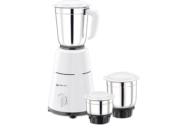 Bajaj 500 Watt GX-1 Mixer Grinder with 3 Jars- white