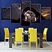 Produktbild mmwin Leinwand HD Drucke Dekoration 5 Stücke Mond Wandkunst Sternenhimmel Landschaft Modulare Bilder Kunstwerk Landschaft Poster