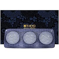 Tokyo Design Studio, Nippon Blue, bandeja de servir con tres Sauce cuencos