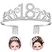 Price comparison product image 18th Birthday Tiara for Girls, Diealles Happy Birthday 18th Silver Crystal Tiara Crown for Birthday Parties or Birthday Cakes