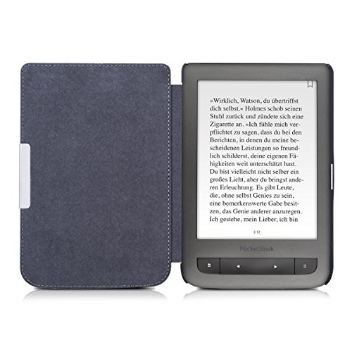 kwmobile Hülle für Pocketbook Touch Lux 3 / Touch Lux 2 – Flipcover Case eReader Schutzhülle – Bookstyle Klapphülle Schwarz - 4
