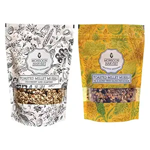 Monsoon Harvest Toasted Millet Muesli, Dry Fruits Aficionados, 500 g (Pack of 2 x 250 g)
