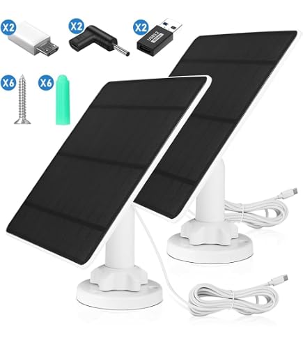 Panneau Solaire LIFEMOI 3 W/5 V – Batterie 6000 MAh, Ports USB-C/Micro USB/DC, Compatible Caméras Ring/eufy/Reolink/Blink