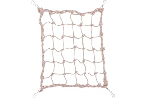 ZERODIS Papageienvögel Hängemattennetz, Hanfseil Kletternetz Spielzeug Haustier Kleintier Schaukel Hängespielzeug für Sittiche, Nymphensittiche, Conures, Finken, Wellensittiche, Aras, Papageien, Liebesvögel