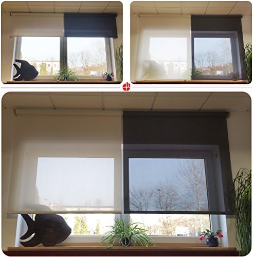 Electrical shading and dimming blinds, with exceptionally fast radio tube motor including wall and ceiling bearings, different dimensions (1 piece)., weiß, 70% lichtdurchlässig, 1400 x 2500 mm
