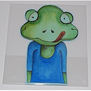 Lesezeichen aus Papier, Frosch, Original