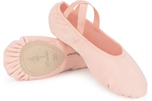BEZIONER Zapatillas de Danza Elástico Media Punta Zapatos de Ballet Baile Suela Partida de Cuero para Niñas y Mujer