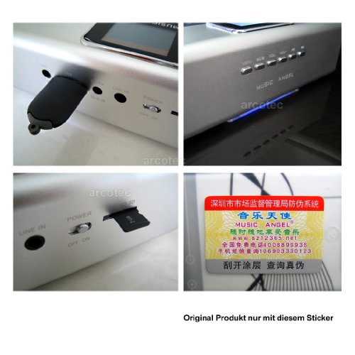 Stereo Lautsprecher / Boxen / Soundstation / Lautsprechersystem „6in1“ für PC, LAPTOP, NETBOOK mit eingebautem Radio, Wecker, Uhr, USB-Slot, Micro-SD Kartenslot & 3,5mm Klinkenanschluss – Farbe: silber - 4
