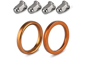 HUAMENGYUAN M6 dado tappo set guarnizioni tubo scarico, dado guarnizione tubo marmitta scarico,controdado con 2 rondelle, rondella scarico + controdado Compatibile con 18291MN5-650 1977 CT125