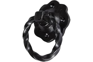 Hammer and Tongs - Twisted Rose Gate Handle - W75mm - Black