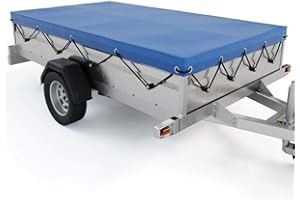 COVERANDCARRY 5' x 3' (157cm x 96cm x 8cm) 650gsm Waterproof Reinforced PVC Trailer Cover Featuring Marine Grade Thread, 8mm Bungee Cord & Brass Eyelets.