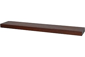 PHOENANCEE 91.5X17X4.5cm, Rustic Thick Wood Shelves, Wooden Hollow Floating Shelves Wall Mounted for Living Room, Kitchen, Bathroom, Decorative Home, Set of 1, Dark Walnut