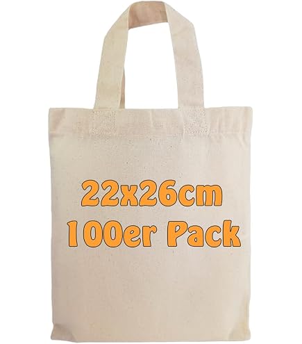 Cottonbagjoe Lot de 500 petits sacs en coton - Non imprimés - 15 x 17 cm - Sac de bricolage - Sac en toile de jute - Sac cadeau - À peindre