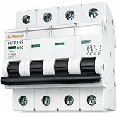 WEBMATEL Industrial and Tertiary Magnetic Thermal Switch | 4 Poles | 4 Modules | 25A | 400V | C Curve | DIN Rail Mount | IEC6