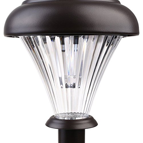 DECKEY 2 Stück Solar Rasen Außenleuchte Wegeleuchte für Outdoor Pathway Garten Kaltweiß (Modell 2) - 5