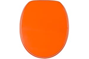 Sanilo Deska sedesowa wolnoopadająca, wysokiej jakości deska sedesowa, łatwy montaż, stabilne zawiasy, pomarańczowa