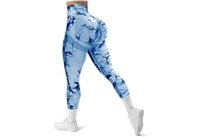 Litthing Mallas Deporte Mujer Cintura Alta Leggins Mujer Push Up Elástico Sin Costuras Opaco Pantalon Tie Dye Scrunch Butt Leggings Deporte Ropa Deportiva Mujer para Yoga Fitness Pilates Training