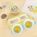 Produktbild EL Umweltschutz Bambusfaser Lkw Kind Punkte Teller Set Babynahrung Schüssel Nette Gabel Löffel Set Geschirr,Grün
