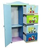 Kinder Kommode Schrank Kinderregal Blau Autos Schiffe Mini...