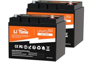 LiTime Batterie Lithium 12V 50Ah LiFePO4, 2 Paquets