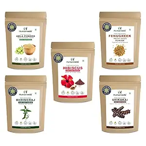 Humanveda Hair care powder combo (500gm), Hibiscus, Amla, Bhringraj, Shikakai & Methi, (Pack of 5, 100g each)