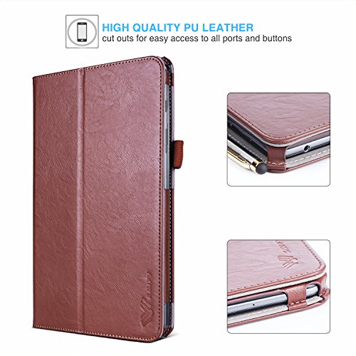 SAVFY Samsung Galaxy Tab A 10.1 Hülle 2016 T580N/ T585N Schutzhülle Auto Sleep Wake up Funktion Case Smart Cover mit Handschlaufe, Kartensteckplätze für Tab A 10.1 Zoll braun - 6