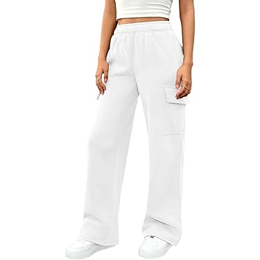 PDYLZWZY Pantalon De Jogging Baggy Pour Femme - Taille Haute - Pantalon De Sport - Uni - Avec Poches, Gris Foncé, M